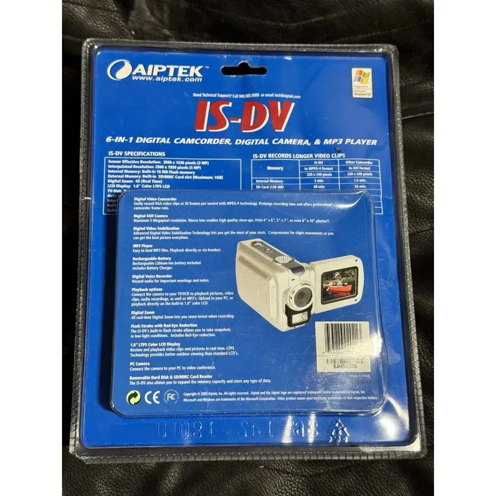 AIPTEK IS-DV MPEG-4 digital camcorder with video stabilization 5mp